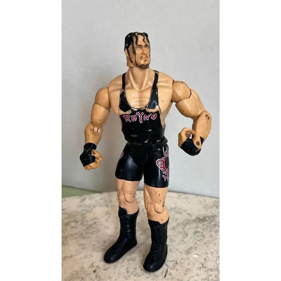Vintage Jakks Pacific Rhyno WWE / WWF 2003 Wrestling Action Figure Rare - Picture 1 of 9